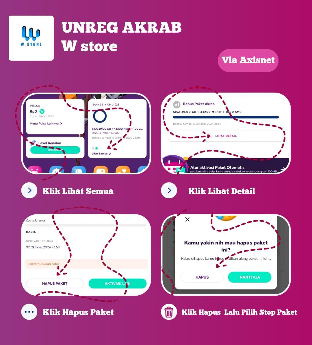 Panduan Unreg via Axisnet